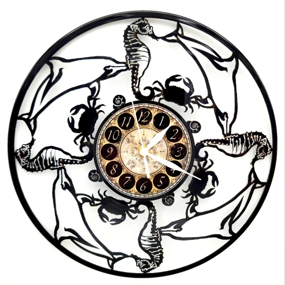 SEA LIFE vinyl record clock